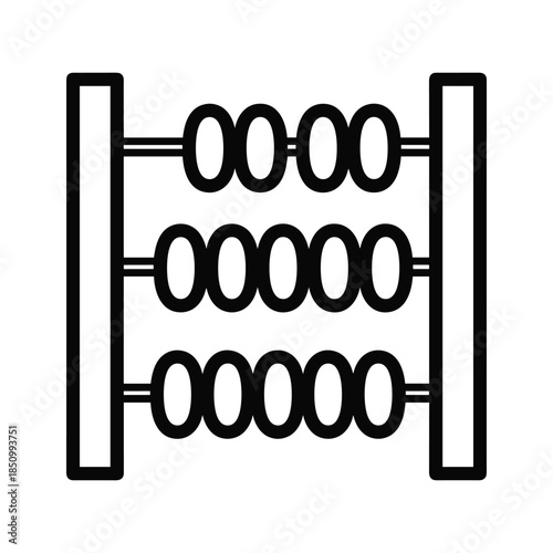 Abacus counting frame with beads