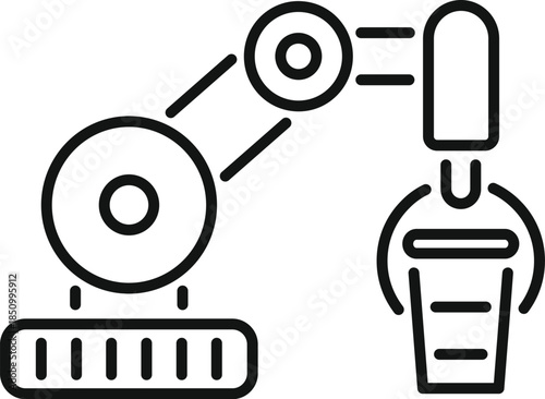 Robotic arm efficiently picking up trash, symbolizing automated waste sorting and recycling technology