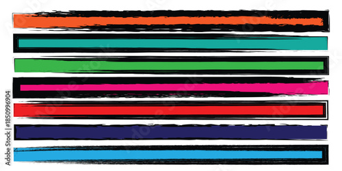 A colorful abstract image featuring horizontal bars in various bright colors