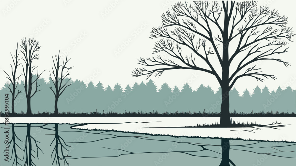 Obraz premium trees in the snow