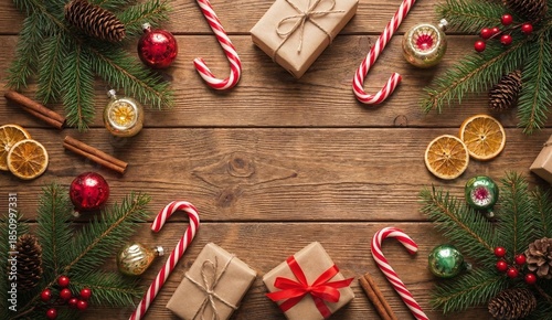 Christmas Flat Lay Holiday Background