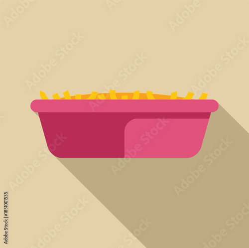 Pink bowl full of grated cheese, ready for cooking or snacking, a simple yet delicious ingredient
