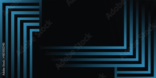 Abstract dark background with glowing blue geometric L-shaped lines forming a modern pattern.