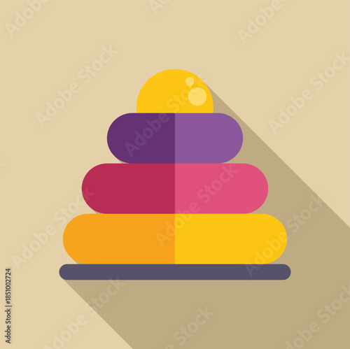 Stacking rings toy with vibrant colors, stimulating development through play