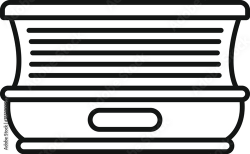 Horizontal solarium promoting skin tanning and relaxation in a spa or beauty salon setting