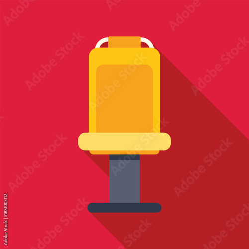 Comfortable gaming chair standing on red background, perfect for online gamers and streamers