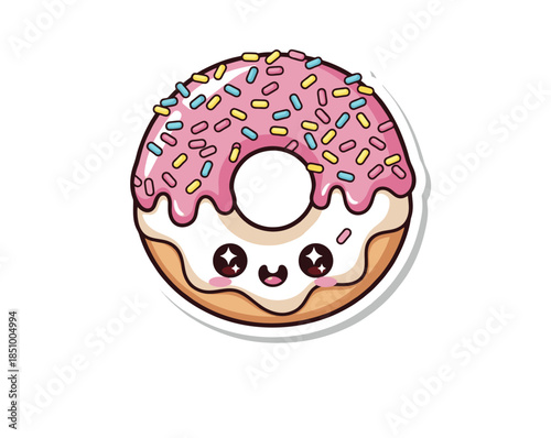 A sweet pink donut with sprinkles, a chocolate easter egg, and a holiday easter cake decorated with eggs are isolated 3d dessert objects in this round vector food illustration design