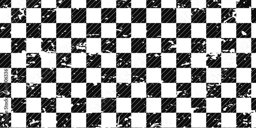 racing flag sport background horizontal grunge checkered pattern vector design with empty space.