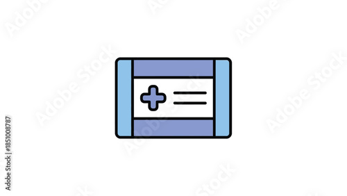 Medical Bandage With Plus Symbol And Lines.