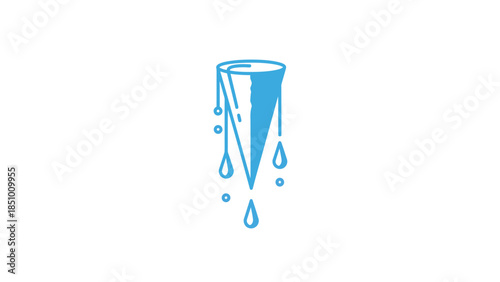 Melting Ice Cone Dripping Water Drops.