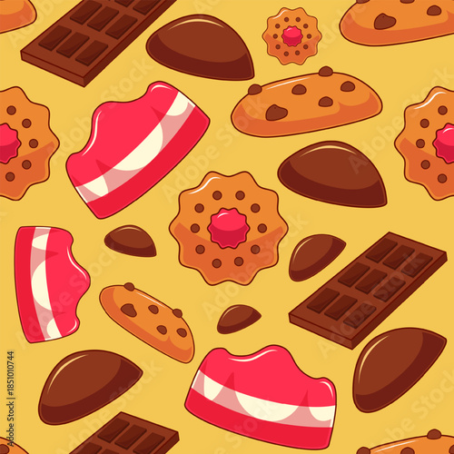 Seamless pattern dessert wallpaper