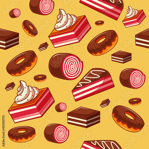 Seamless pattern dessert wallpaper