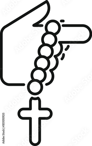 Hand holding rosary beads and a cross, symbolizing faith and prayer