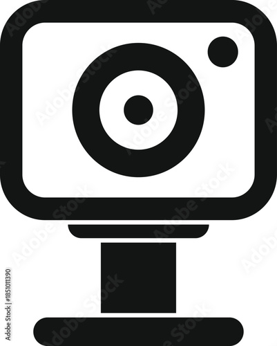 Webcam icon representing digital surveillance, online meetings, and virtual communication technology