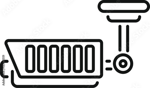 Security camera icon outlining technology for monitoring and protection