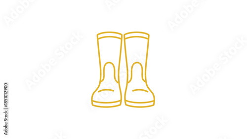 Outline of a pair of yellow rubber boots.