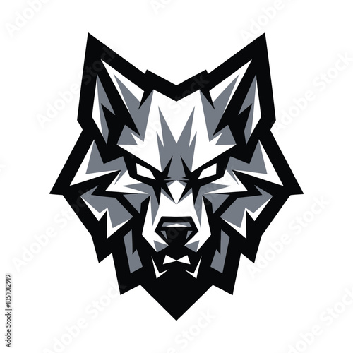 Tribal wolf head tattoo vector illustration