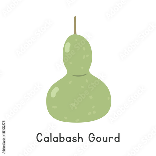 Calabash Gourd Flat Cartoon Vector Illustration Isolated on White Background