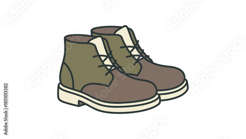 Pair of stylish brown leather desert boots.