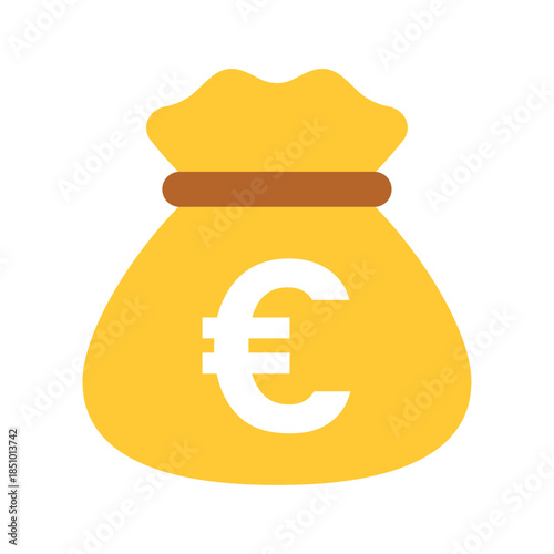 ユーロ記号入りマネーバッグのフラットアイコン/Euro Money Bag Flat Icon
