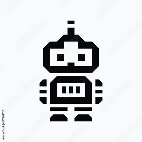 Robot illustration in minimalist style