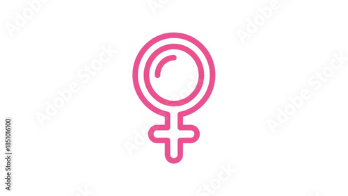 Pink Venus Symbol Icon Representing Femininity and Women.