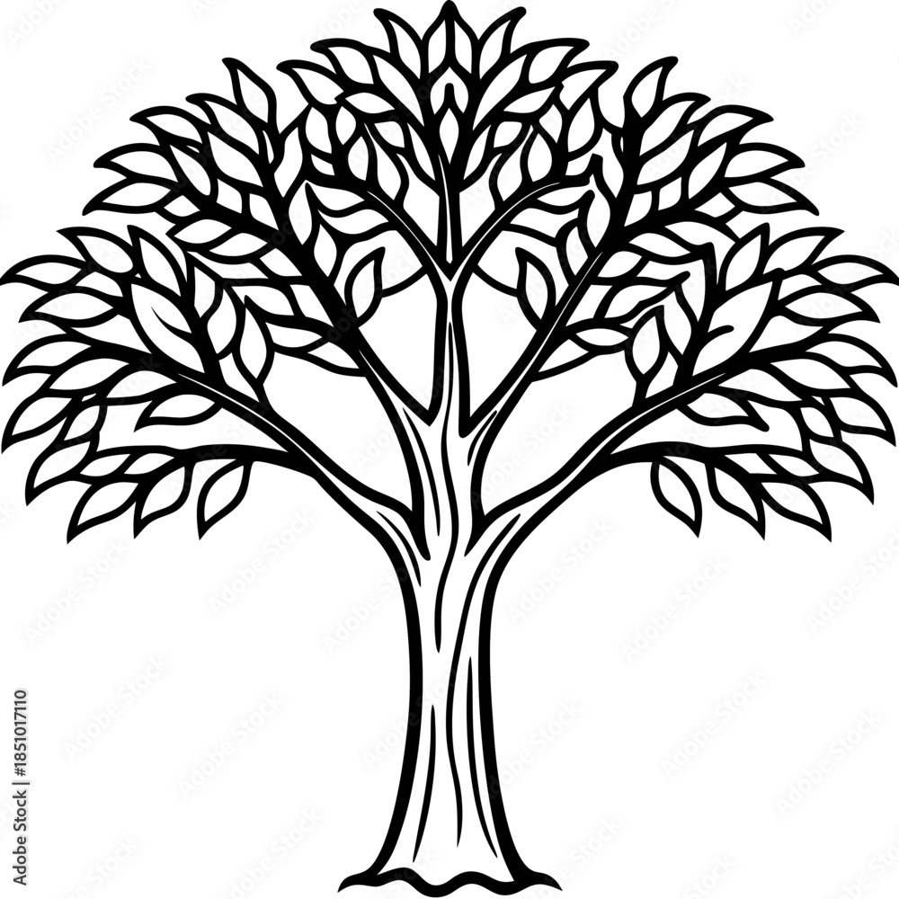 Obraz premium Locust tree line art vector
