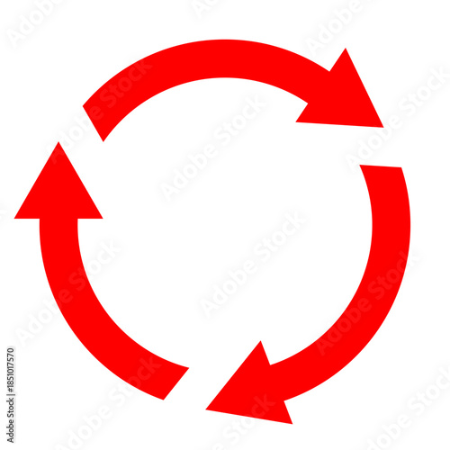 循環・リピート矢印アイコン（赤・シンプル・フラットデザイン）
Repeat Arrow Icon / Circular Loop Symbol