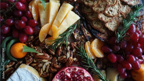 Wallpaper Mural Assorted cheeses, fruits, nuts, and crackers arranged on a platter. Torontodigital.ca