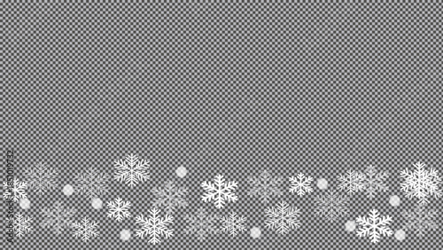 Snowflake Sparkle Winter Overlay with Glitter Lights on Transparent Background