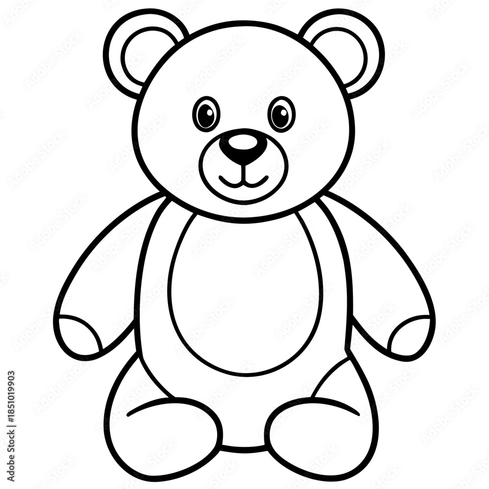 Obraz premium Teddy line art vector