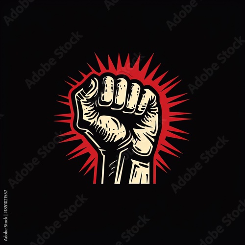 Raised fist resistance logo design