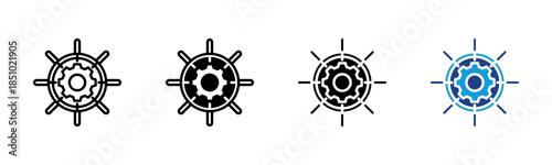 Navigation icon set multiple style collection