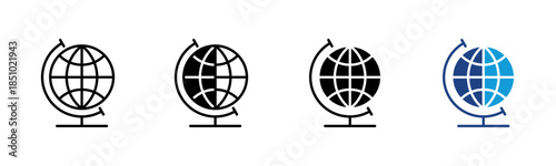 Globe icon set multiple style collection