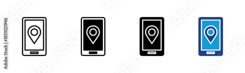 Gps icon set multiple style collection