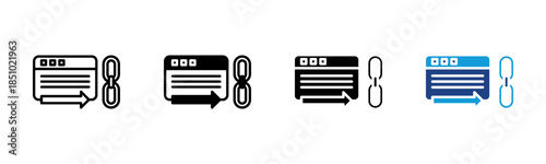 Backlink icon set multiple style collection