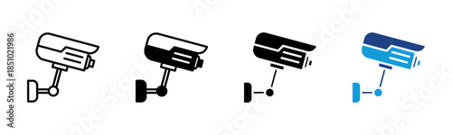 Surveillance icon set multiple style collection