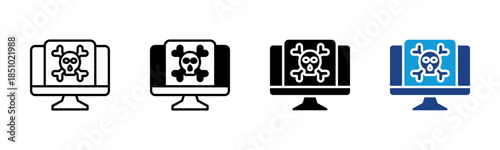 Hacking icon set multiple style collection