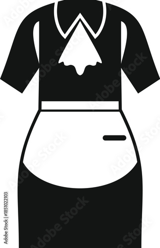 Maid uniform icon representing service and hospitality professions