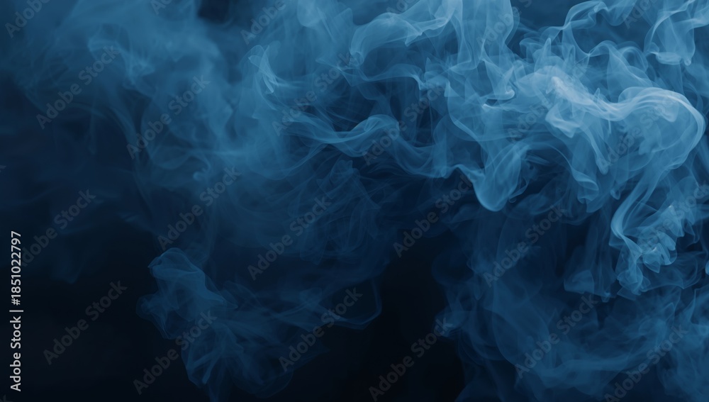 Fototapeta premium Serene Blue Abstract, Whispers of Density in the Night Ethereal, Wisplike Forms.