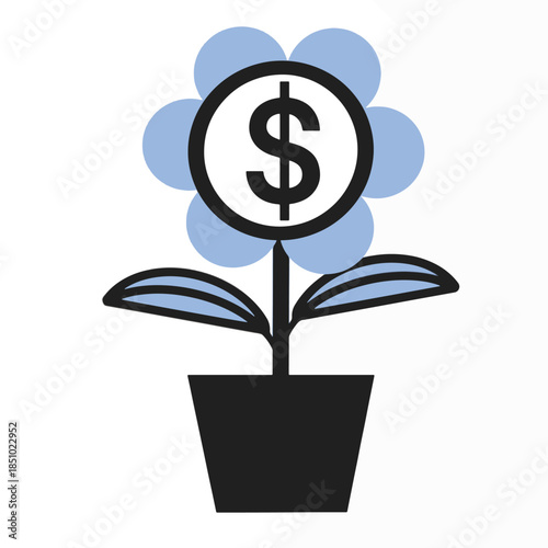 money tree growing in a pot