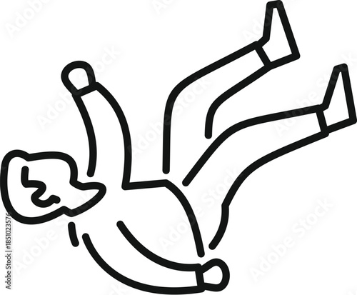 Person falling or slipping, illustrating accident, mistake, or gravity concept