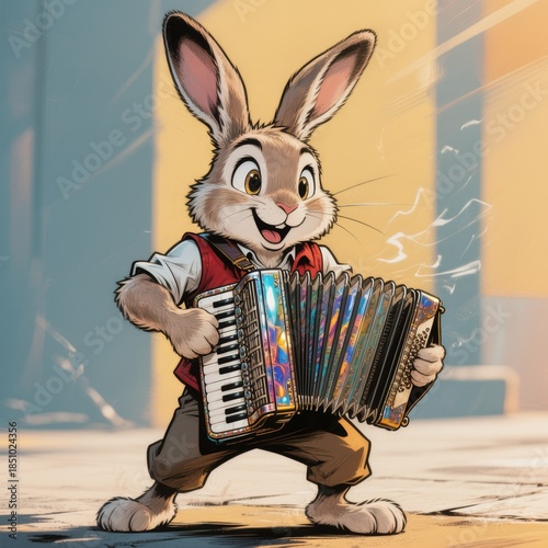 Anthropomorphic rabbit play...