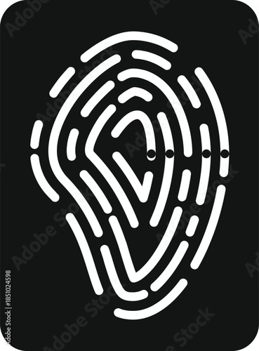 Fingerprint icon securely identifying individuals with advanced biometric technology