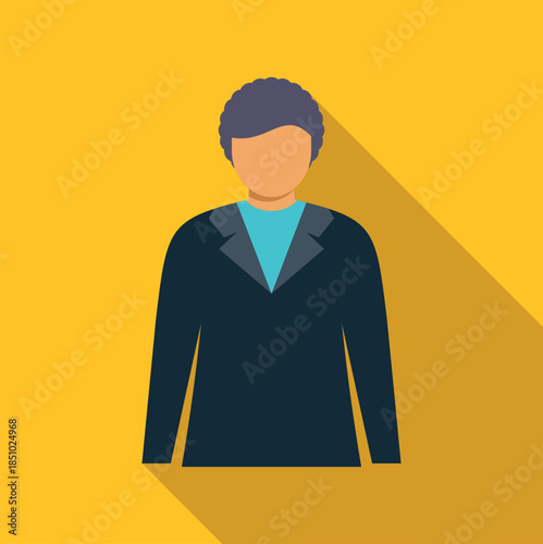 Business user icon representing a professional character profile