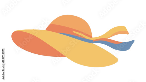 Stylish Wide-Brimmed Sun Hat with Ribbon Accent.