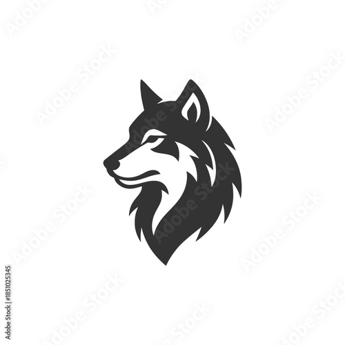 Bold wolf head logo for branding or design projects with a modern, minimalist aesthetic, perfect for business