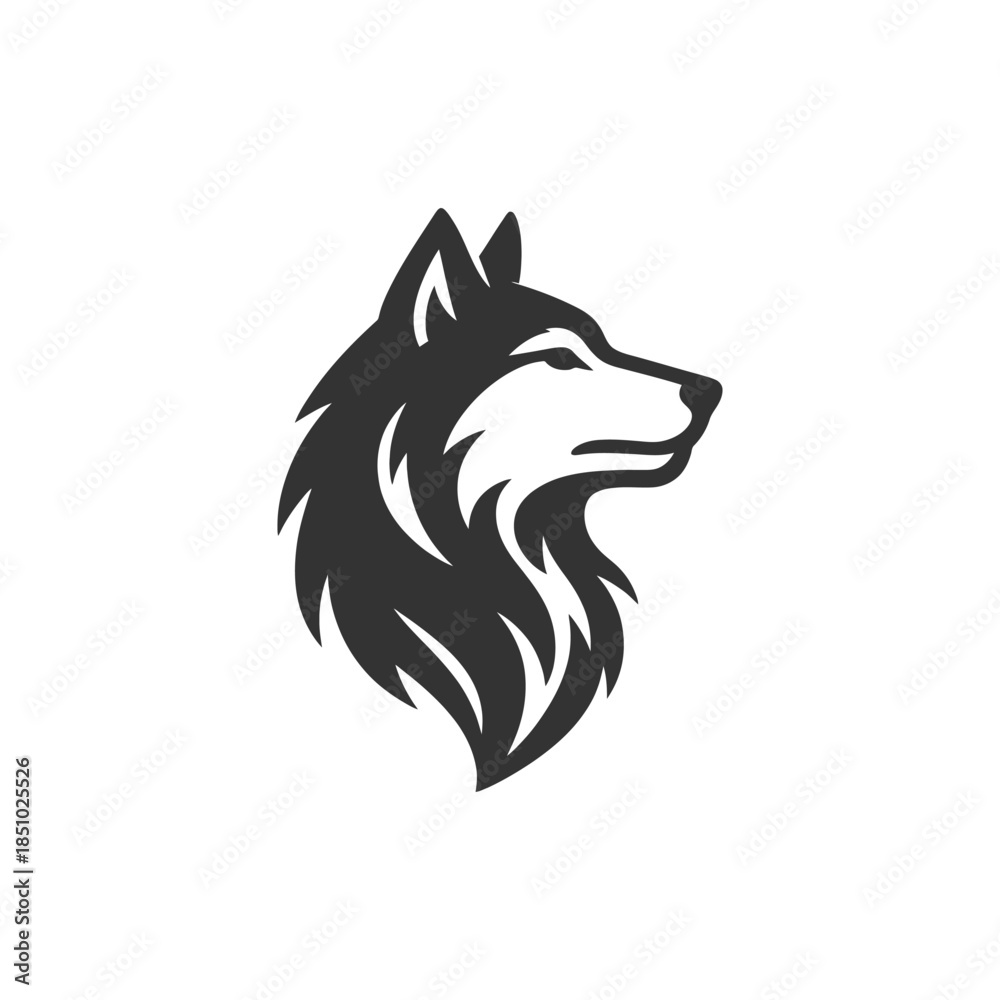 Obraz premium Distinctive wolf head logo design conveys strength and resilience for your brand identity project