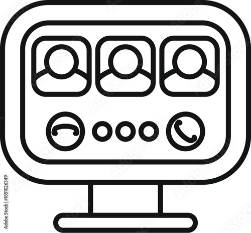 Computer screen displaying multiple user avatars during a virtual conference call