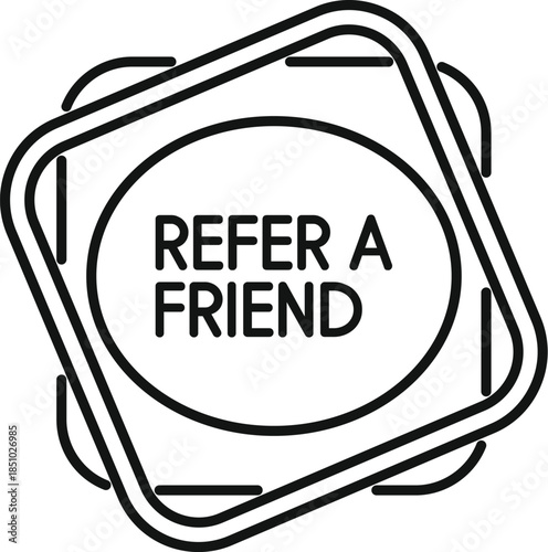 Refer a friend concept presenting an icon for marketing and referral programs
